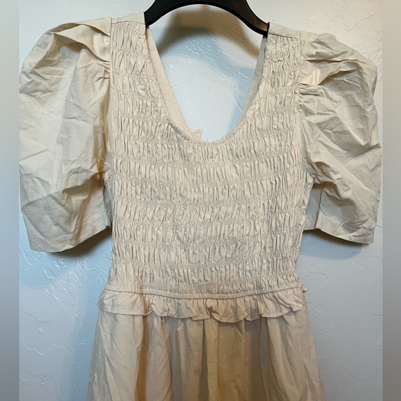 The Post Bethany Tiered Maxi Dress Size S Cotton Smocked Tie Back Open Back NWOT - Picture 6 of 13